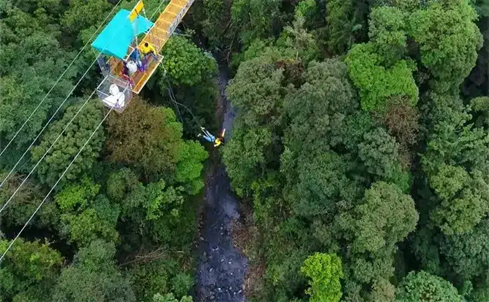 Aventura de bungee jumping en Arenal