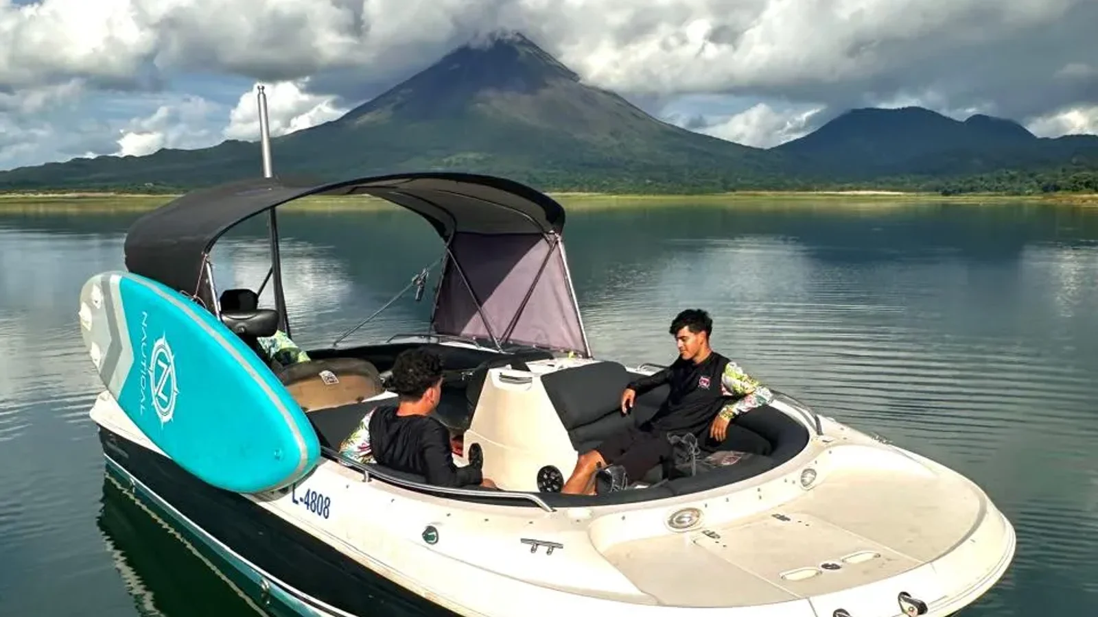 Lake Arenal Private Deck Boat Cruise with Paddleboards